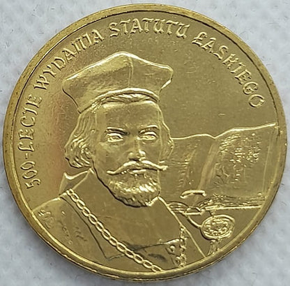 Moneta 2 zł 500-lecie wydania Statutu Łaskiego 2006